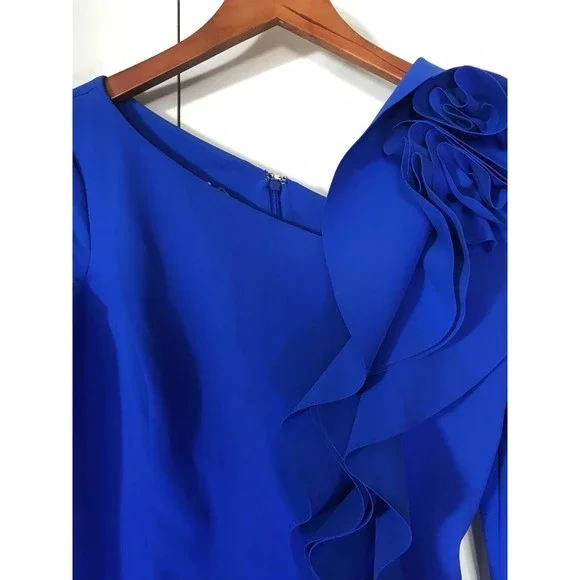 New Teri Jon by Rickie Freeman Cobalt Blue Formal Party Event Dress Sz6. $600